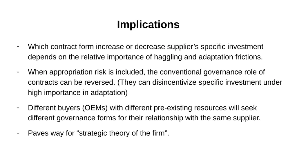 Contracting to (dis)incentivize? An integrative - slide 13 of 14