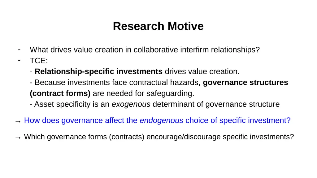 Contracting to (dis)incentivize? An integrative - slide 2 of 14