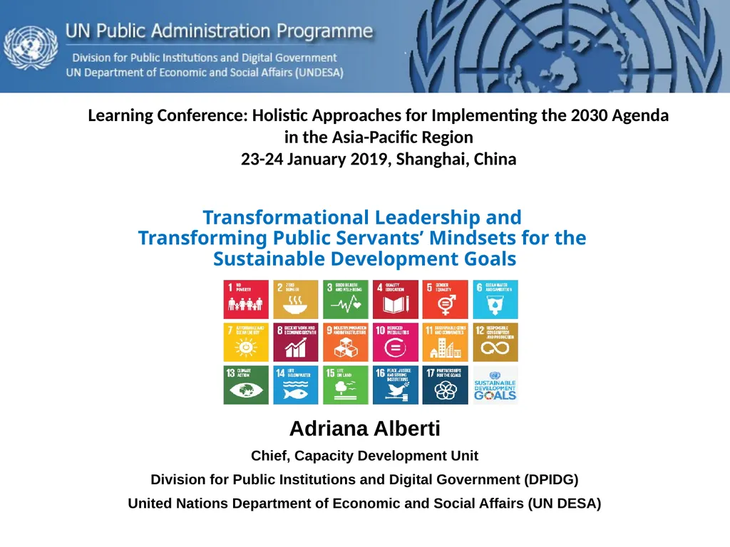 Adriana Alberti Chief, Capacity Development Unit - slide 1 of 17