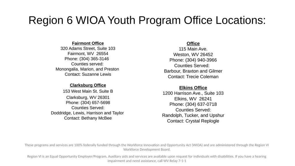 YouthReady Region 6 - WIOA Youth Program These - slide 7 of 8