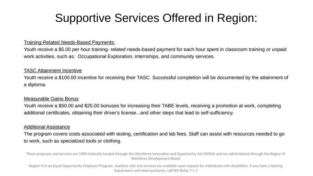 YouthReady Region 6 - WIOA Youth Program These - slide 6 of 8
