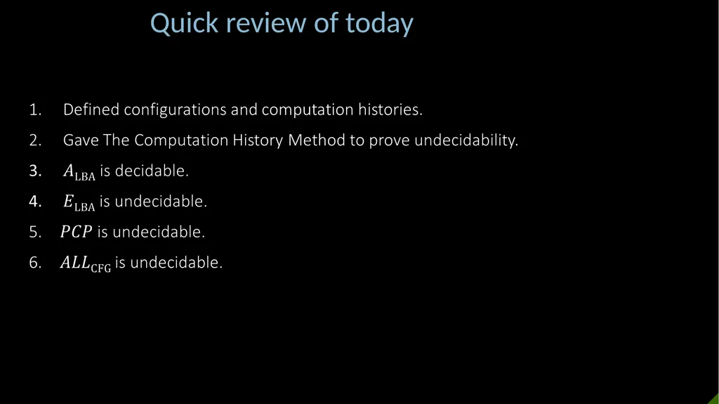 18.404/6.840 Lecture 10 Last time: - The - slide 14 of 15