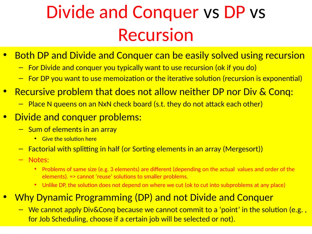 Dynamic Programming CSE 2320 – Algorithms and Data - slide 79 of 117