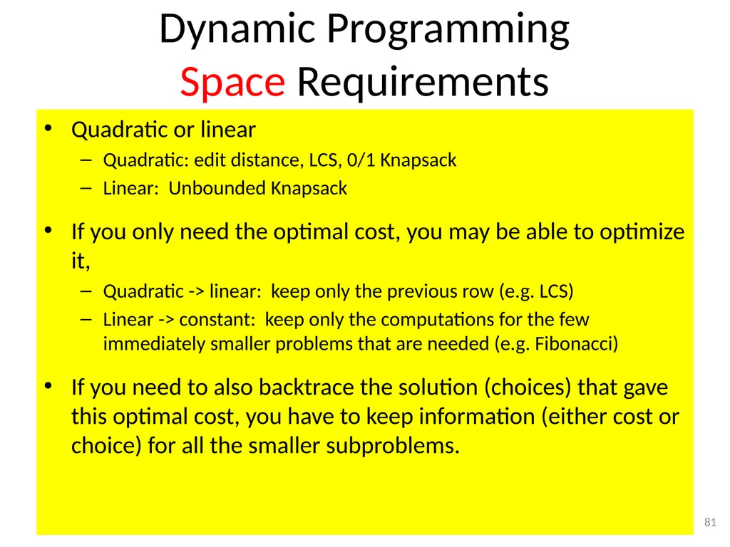 Dynamic Programming CSE 2320 – Algorithms and Data - slide 81 of 117