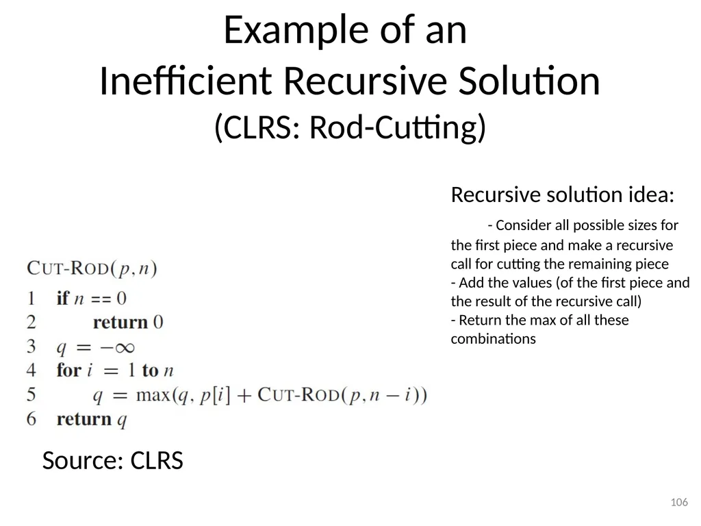 Dynamic Programming CSE 2320 – Algorithms and Data - slide 106 of 117