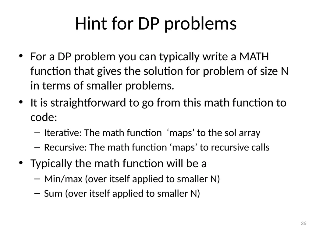 Dynamic Programming CSE 2320 – Algorithms and Data - slide 36 of 117