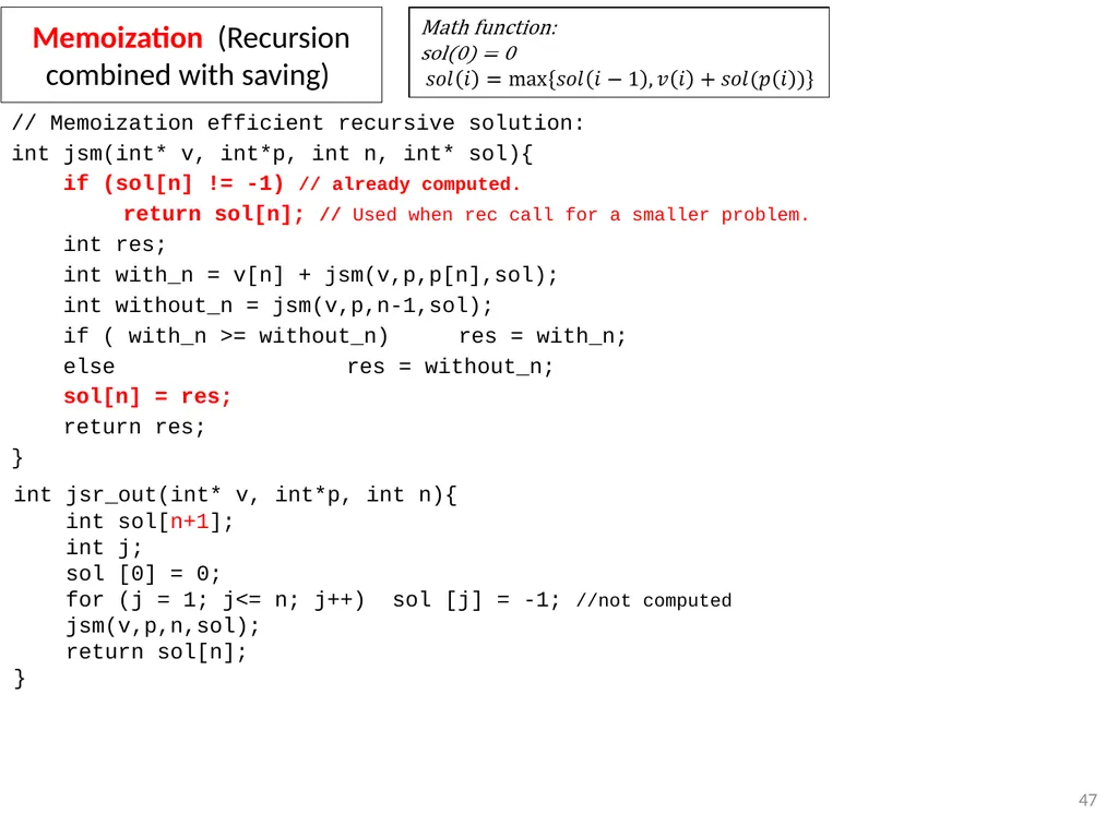 Dynamic Programming CSE 2320 – Algorithms and Data - slide 47 of 117