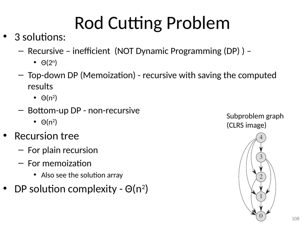 Dynamic Programming CSE 2320 – Algorithms and Data - slide 108 of 117