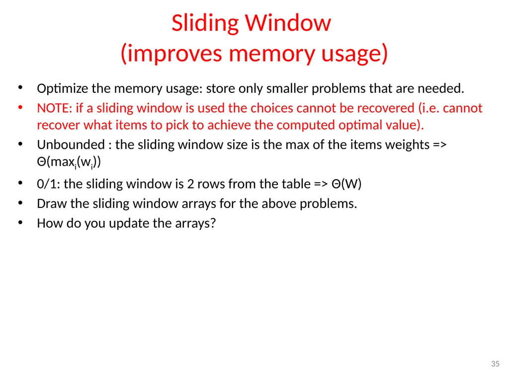Dynamic Programming CSE 2320 – Algorithms and Data - slide 35 of 117
