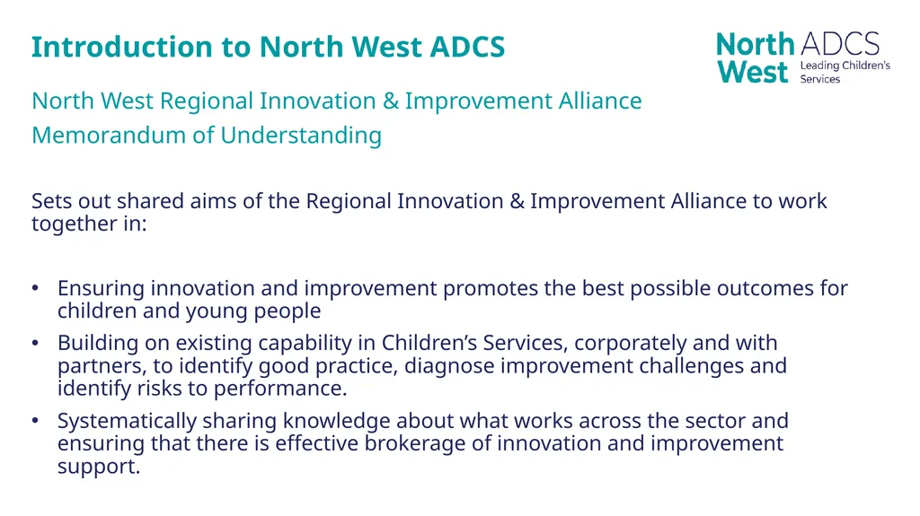 North West Regional Innovation & Improvement - slide 2 of 10