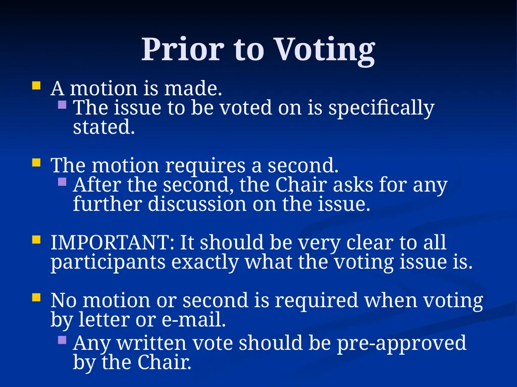 TC Chair Training - Voting Process Cynthia Gage - slide 6 of 11