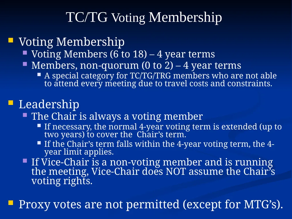TC Chair Training - Voting Process Cynthia Gage - slide 3 of 11