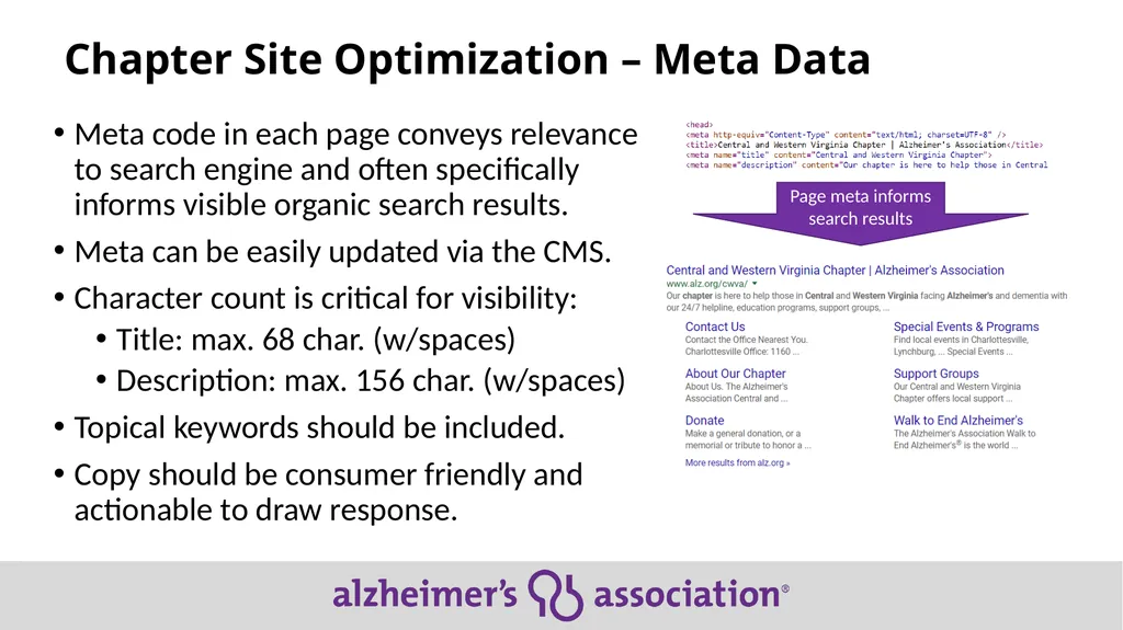 Local SEO Tips for Chapter Sites with Meta Data - slide 6 of 15