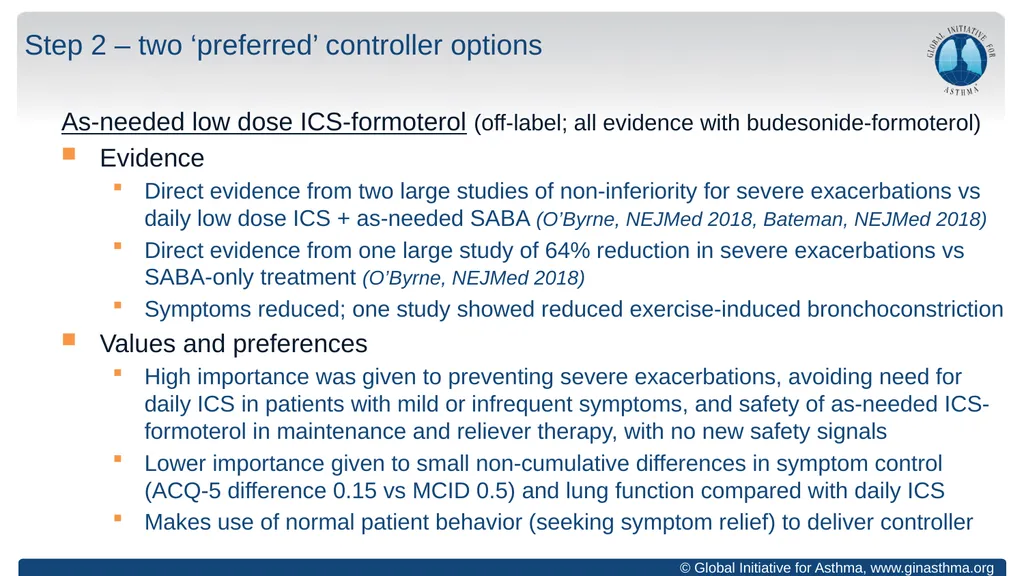 Global Initiative for Asthma (GINA) What’s new in - slide 15 of 32