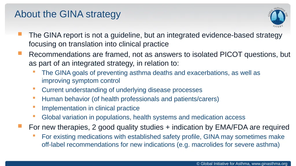 Global Initiative for Asthma (GINA) What’s new in - slide 2 of 32