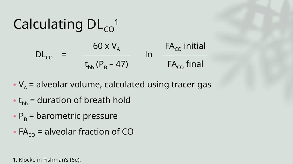 Diffusing Capacity of the Lung for Carbon Monoxide - slide 11 of 26