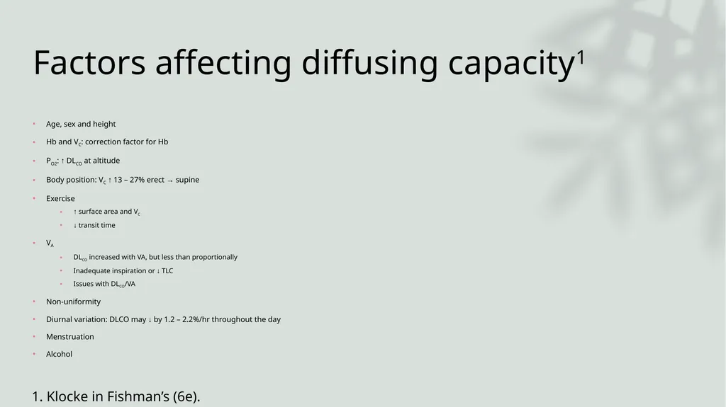 Diffusing Capacity of the Lung for Carbon Monoxide - slide 7 of 26