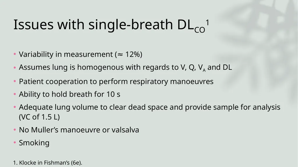 Diffusing Capacity of the Lung for Carbon Monoxide - slide 16 of 26