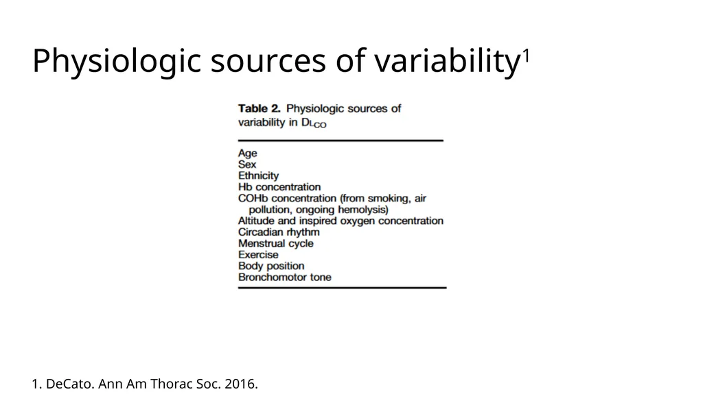 Diffusing Capacity of the Lung for Carbon Monoxide - slide 8 of 26