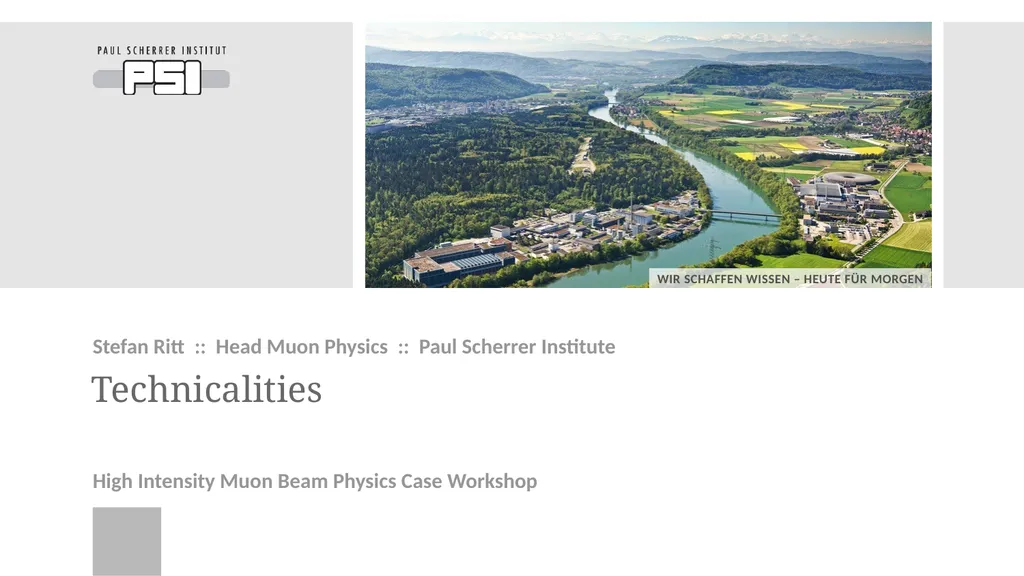 Technicalities Stefan Ritt :: Head Muon Physics :: - slide 1 of 5