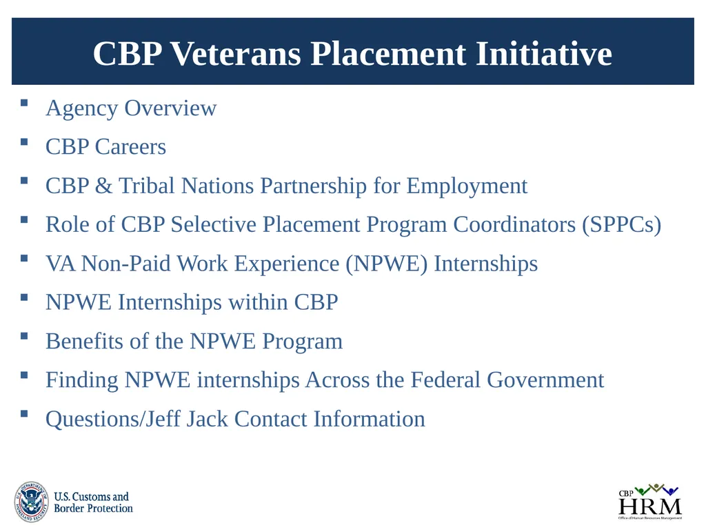 U.S. Customs & Border Protection Veterans - slide 2 of 17