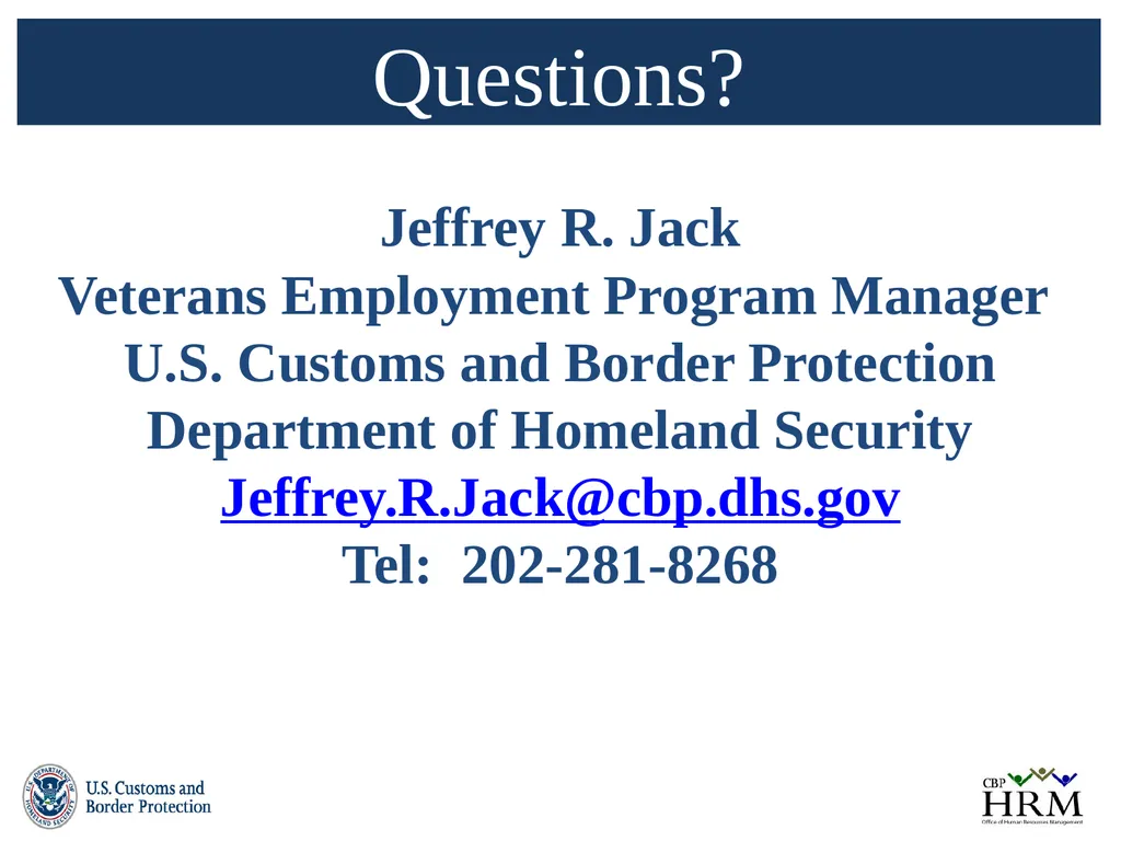 U.S. Customs & Border Protection Veterans - slide 17 of 17