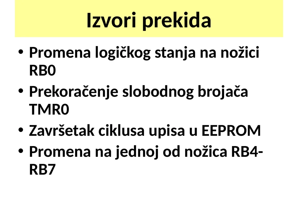 PREKIDI (INTERAPTI) Memorijska organizacija - slide 4 of 15