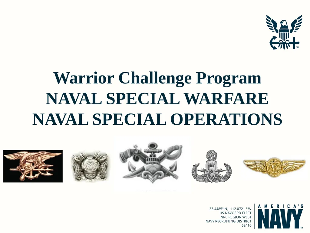 Warrior Challenge Program NAVAL SPECIAL WARFARE - slide 1 of 14