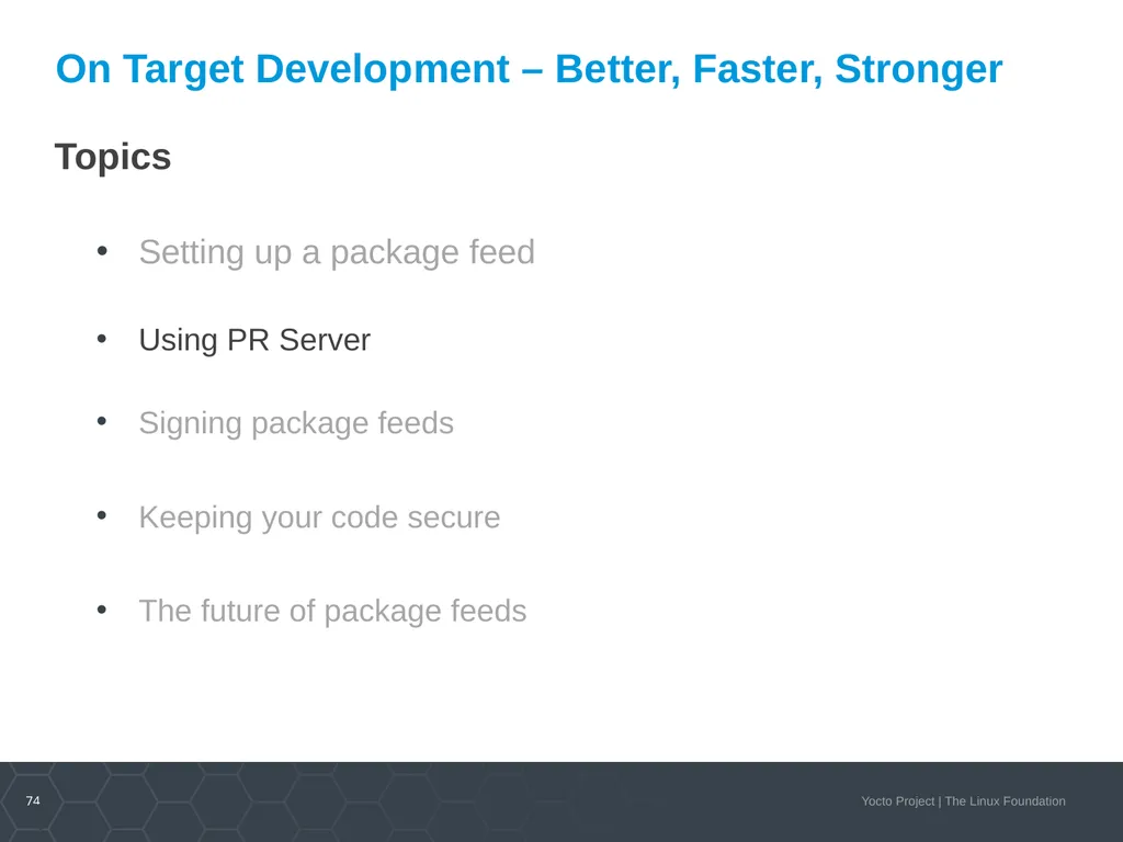 Developer Day Class Stephano Cetola, Armin Kuster, - slide 73 of 268