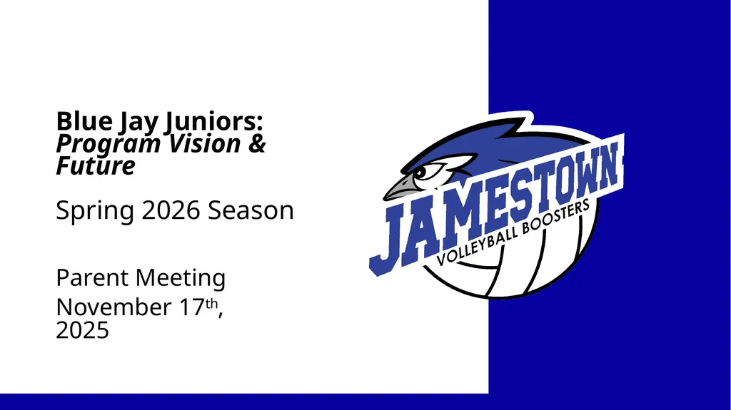 Blue Jay Juniors: Program Vision & Future Spring - slide 1 of 11