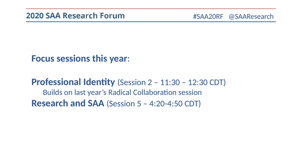 14TH Annual SAA 2020 Research Forum August 5, 2020 - slide 5 of 15