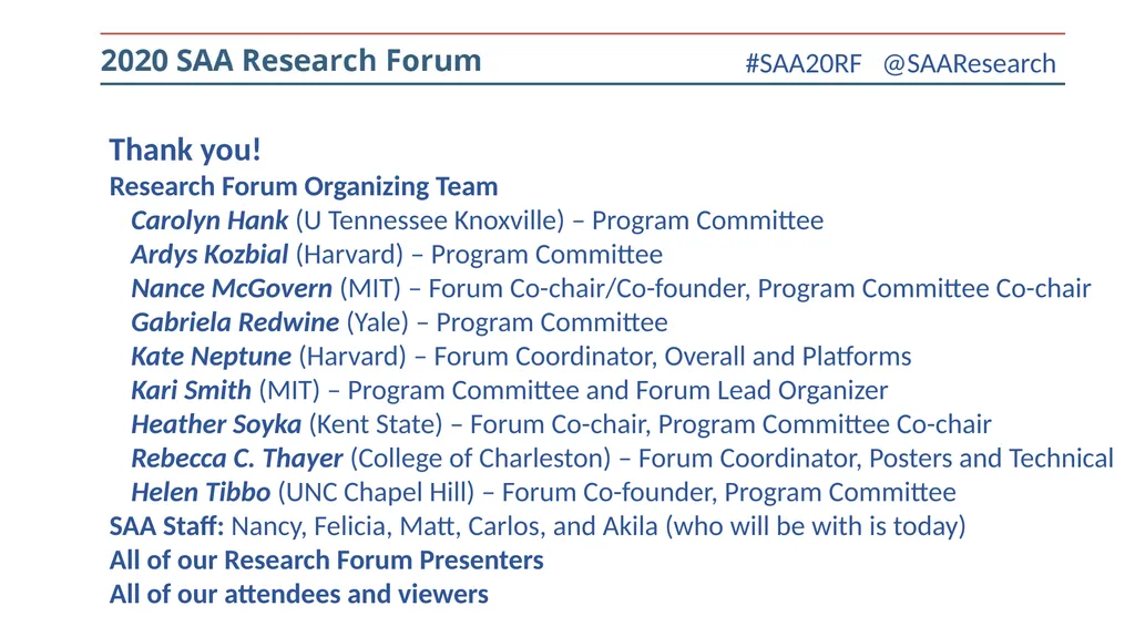14TH Annual SAA 2020 Research Forum August 5, 2020 - slide 3 of 15