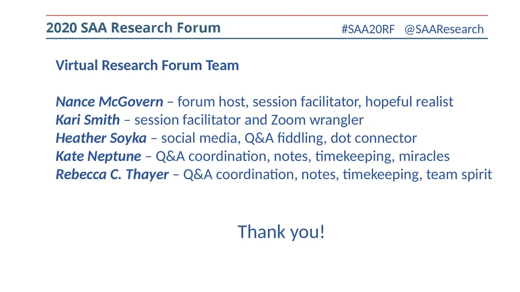 14TH Annual SAA 2020 Research Forum August 5, 2020 - slide 13 of 15