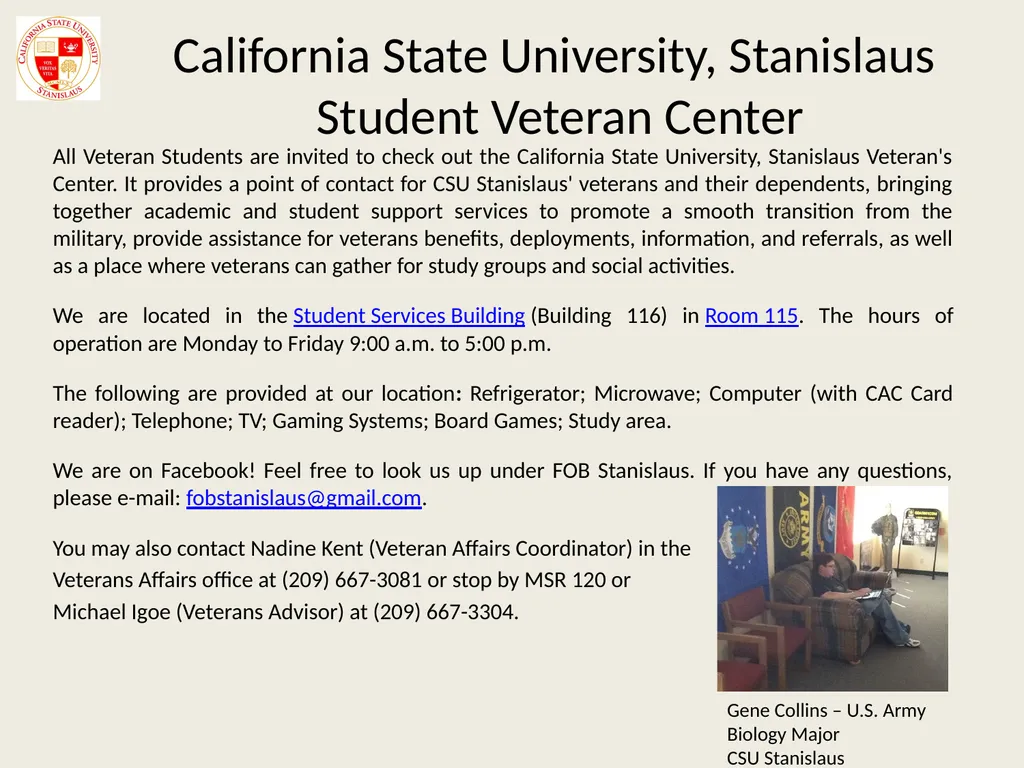 California State University, Stanislaus Veterans - slide 14 of 20