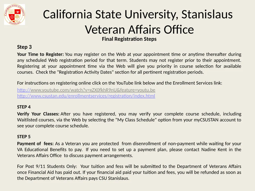 California State University, Stanislaus Veterans - slide 19 of 20