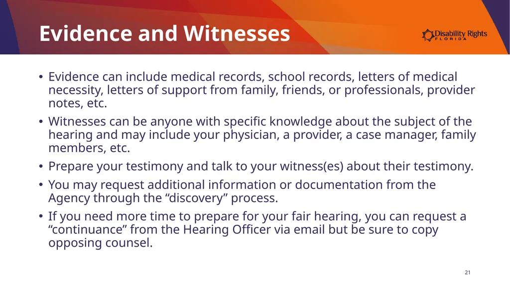 Presenting Your Medicaid Fair Hearing Angela Gerig - slide 21 of 30