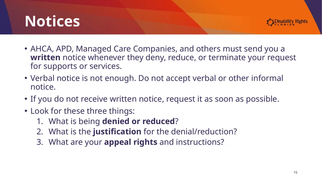 Presenting Your Medicaid Fair Hearing Angela Gerig - slide 15 of 30