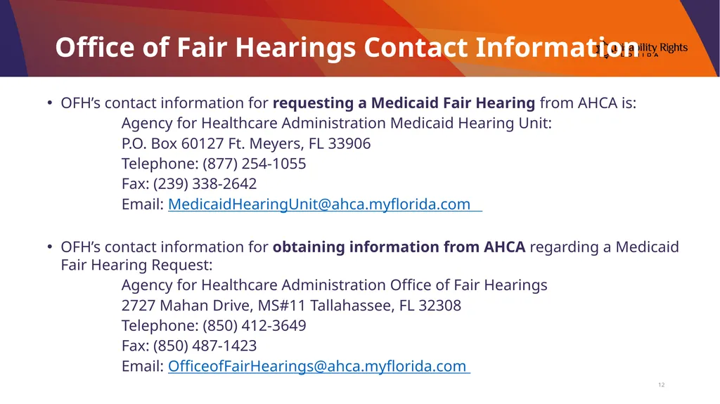 Presenting Your Medicaid Fair Hearing Angela Gerig - slide 12 of 30