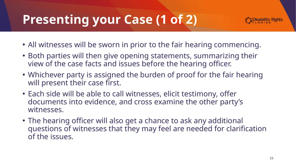 Presenting Your Medicaid Fair Hearing Angela Gerig - slide 23 of 30