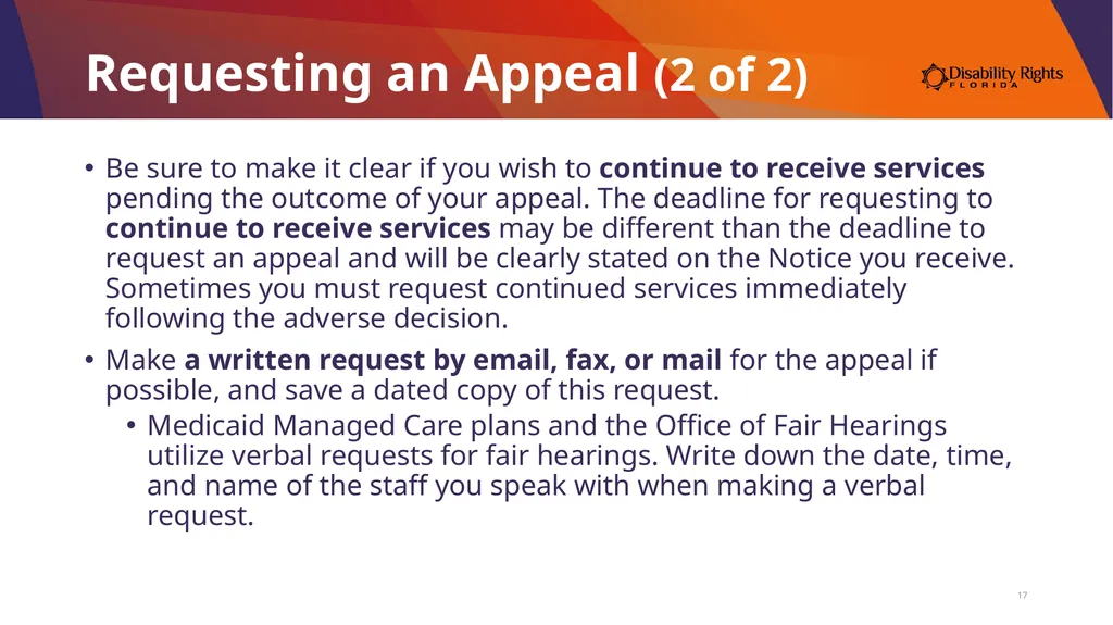 Presenting Your Medicaid Fair Hearing Angela Gerig - slide 17 of 30
