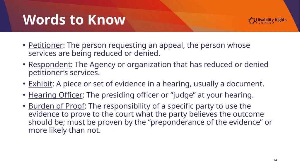 Presenting Your Medicaid Fair Hearing Angela Gerig - slide 14 of 30
