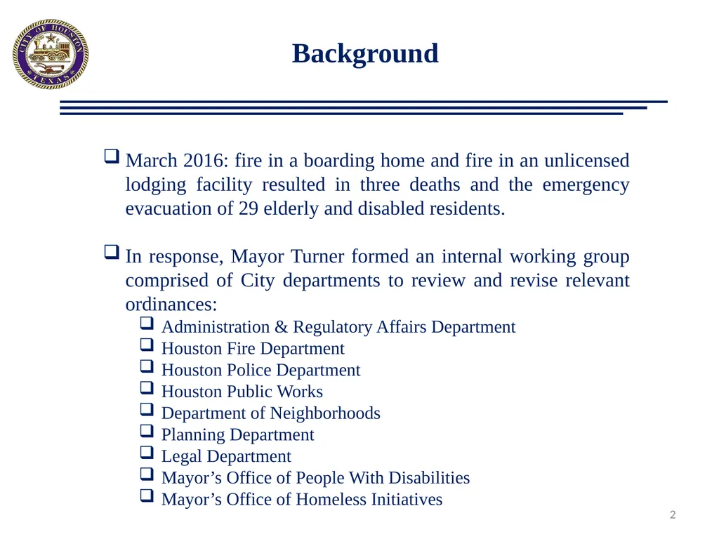 Proposed Ordinance Changes: Boarding Homes/Lodging - slide 2 of 17