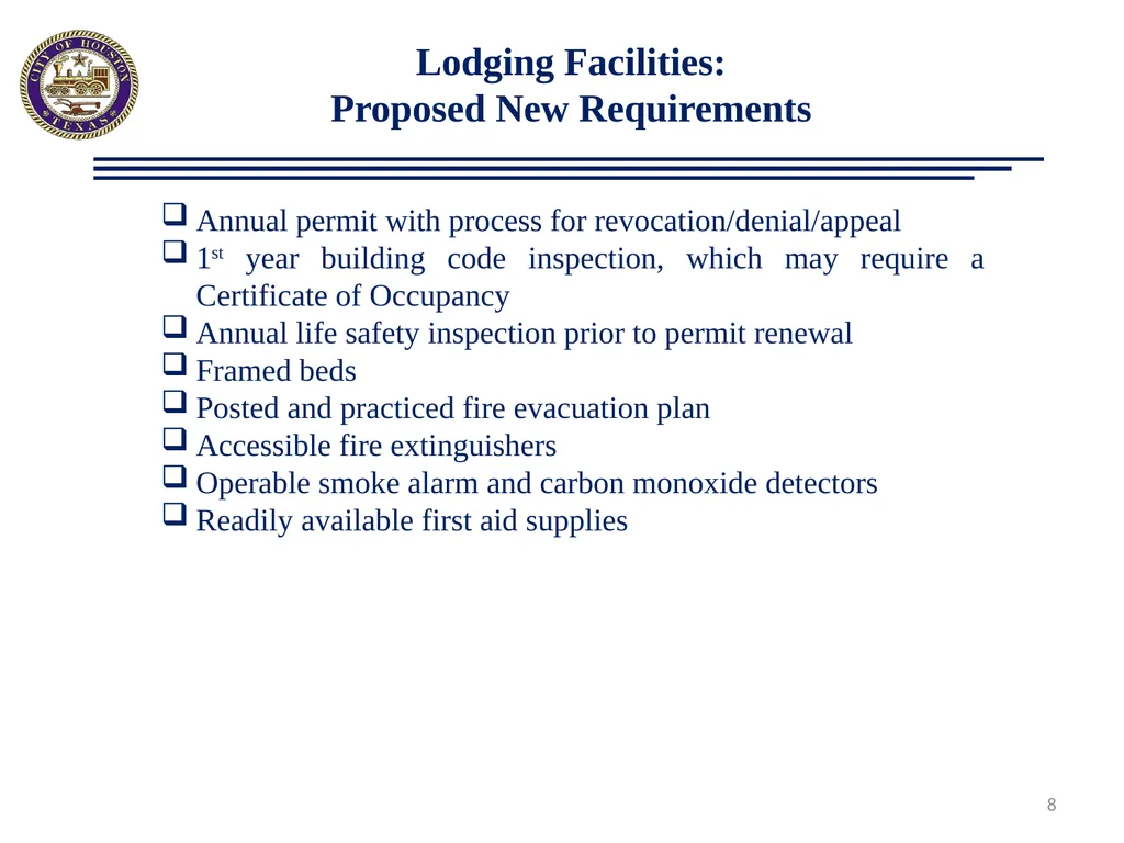 Proposed Ordinance Changes: Boarding Homes/Lodging - slide 8 of 17