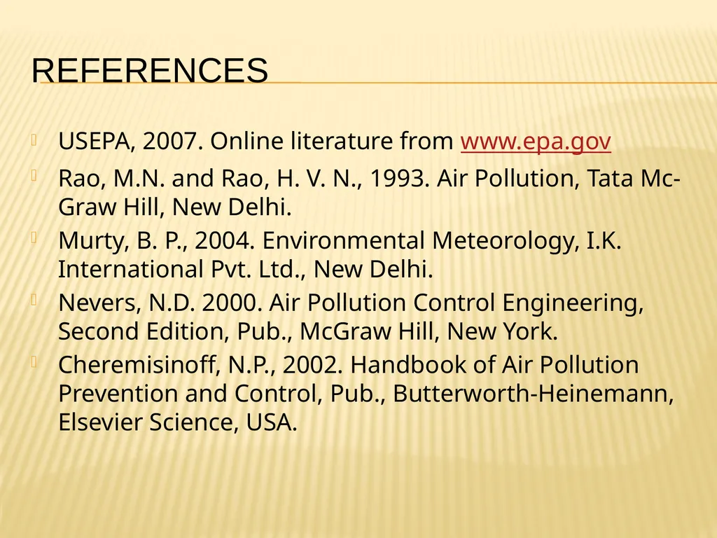 AIR POLLUTION CONTROL TECHNIQUES Source Control - slide 39 of 39
