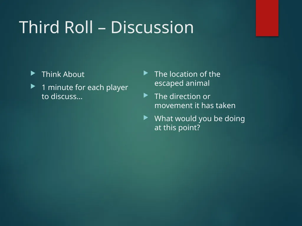 ANIMAL ESCAPE TABLETOP DRILL Your institution - slide 16 of 21