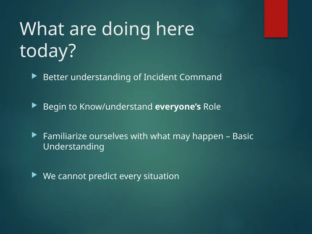 ANIMAL ESCAPE TABLETOP DRILL Your institution - slide 3 of 21