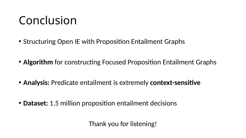 Focused Entailment Graphs for Open IE Propositions - slide 52 of 52