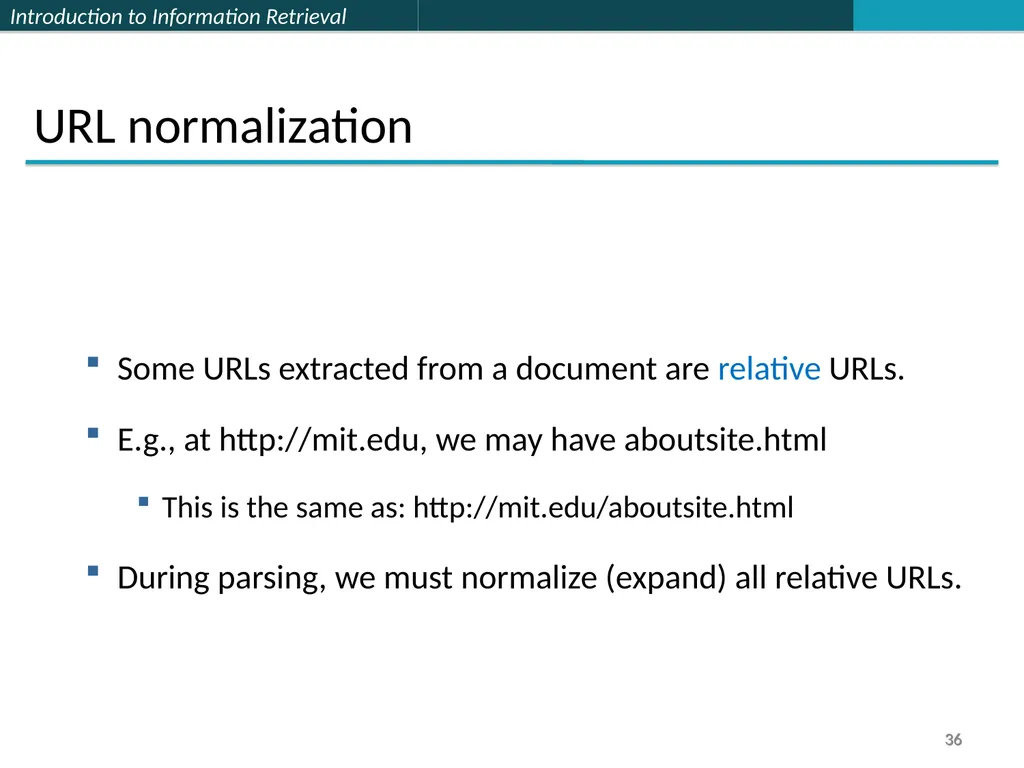 Lecture 7 : Web Search & Mining (2) 楊立偉教授 台灣科大資管系 - slide 36 of 61