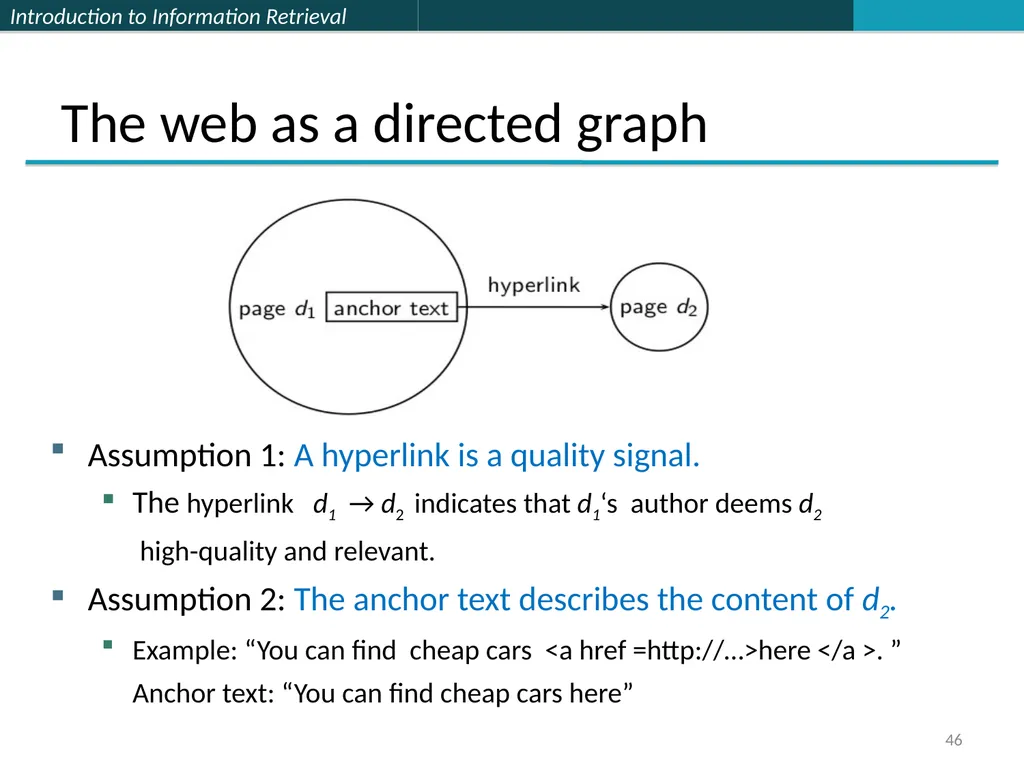 Lecture 7 : Web Search & Mining (2) 楊立偉教授 台灣科大資管系 - slide 46 of 61