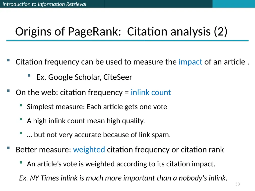 Lecture 7 : Web Search & Mining (2) 楊立偉教授 台灣科大資管系 - slide 53 of 61